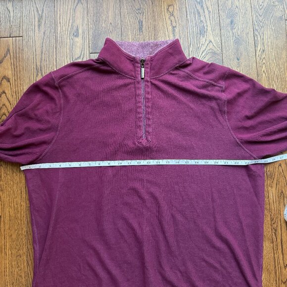 Tommy Bahama Sweater Mens Large Maroon 1/4 Zip Reversible Knit Pullover Golf - Picture 7 of 12